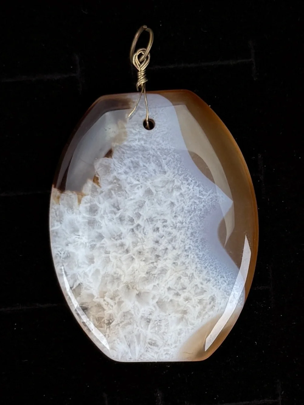 Gorgeous bohemian chic stone pendant + Free 16” Cord Necklce